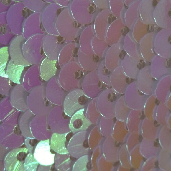 Sequins of White Sparkles of Seafoam on a Wash of Dayglow Pink Sheath Dress SzS - Picture 3 of 9